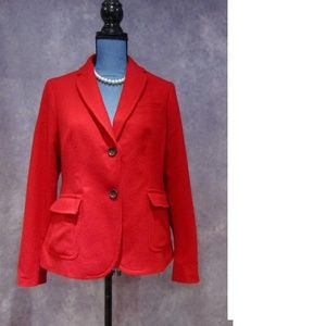 NWOT Talbots Scarlet Red Wool Blend Blazer Size 8